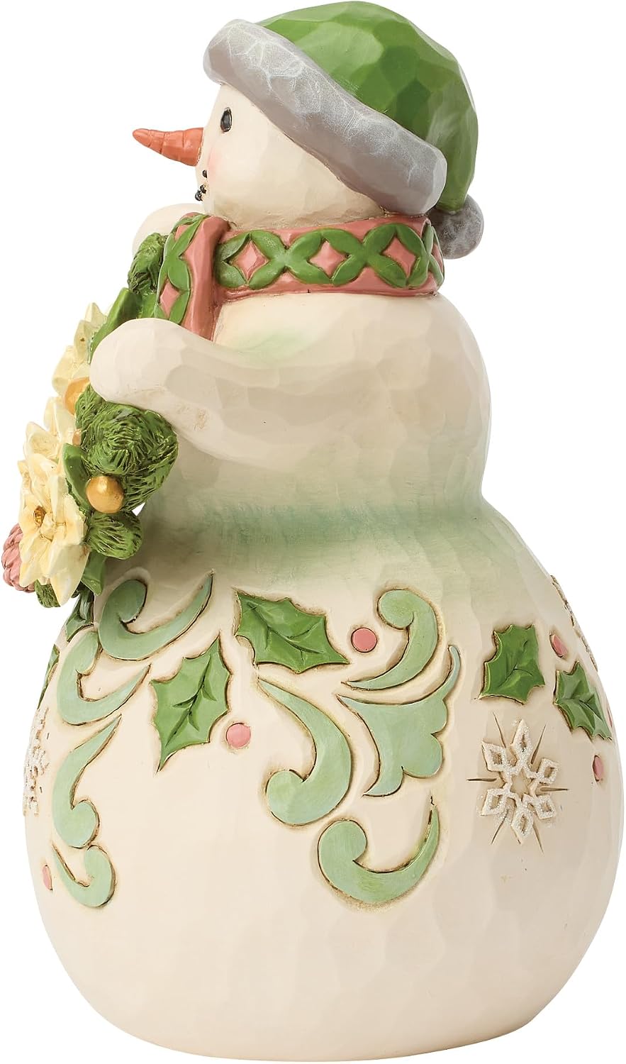 Jim Shore-Opal & Moss Snowman Poinsettia "Frosted and Festive"