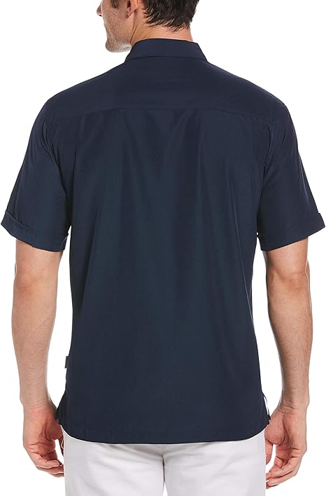 Cubavera Paneled Short Sleeve Shirt for Men, Classic Fit, Wrinkle Resistant, Casual Button-Down Shirt With Spread Collar Size: S