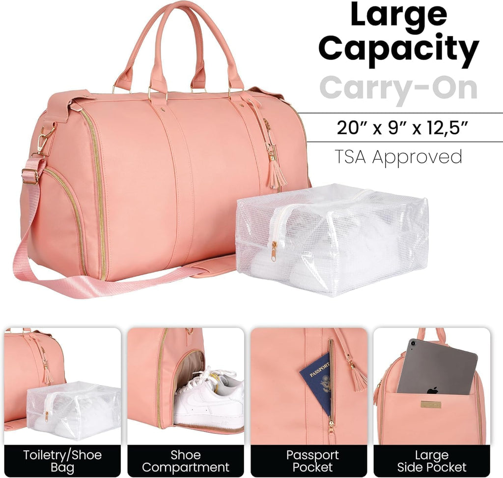 Luhxe Travel Bag 2.0 With Shoe Pouch - Rose
