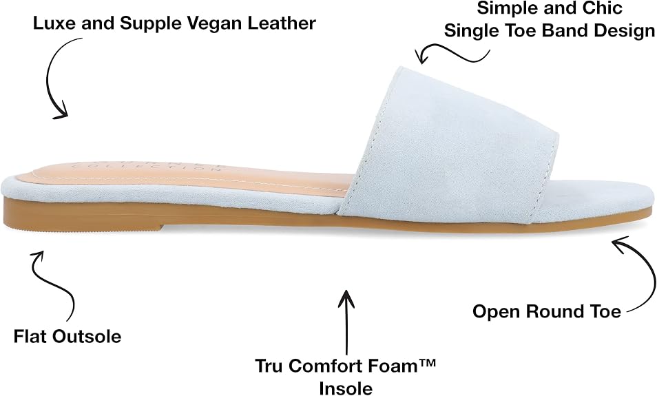 Journee Women's Comfort Foam Kolinna Flat Sandals - Blue - Size 8