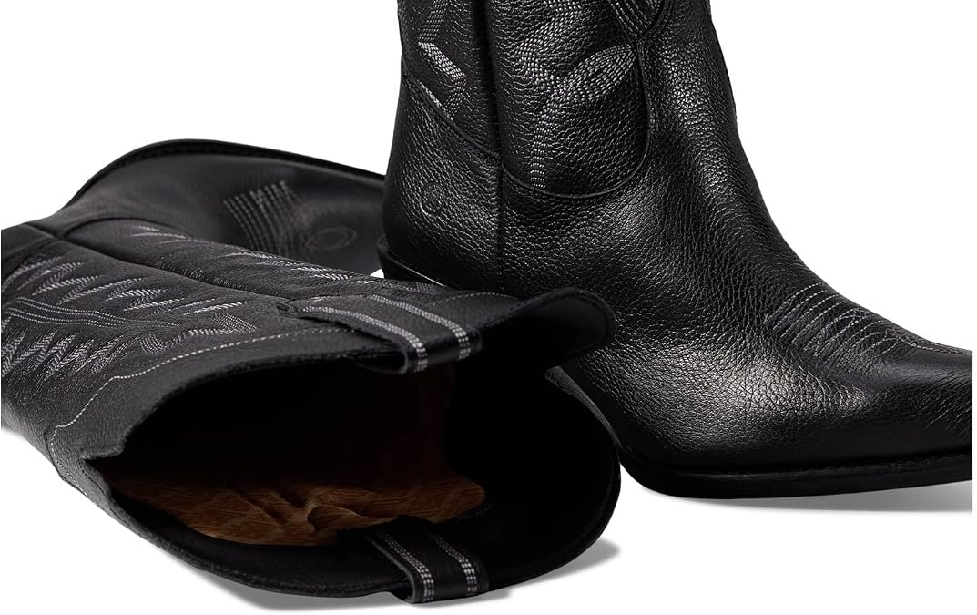 Dingo Womens High Cotton Embroidery Snip Toe Casual Boots Knee High Mid Heel 2-3" (Size: 7.5M)