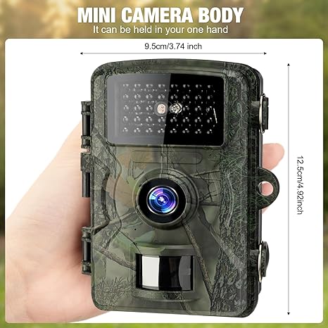 Game Trail Camera 24MP 1080P with Card Reader, Hunting Camera with Night Vision Motion Activated Waterproof for Outdoor Wildlife Deer Animal Scouting Monitoring