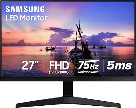 SAMSUNG 27" T35F Series FHD 1080p Computer Monitor, 75Hz, IPS Panel, HDMI, VGA (D-Sub), 3-Sided Border-Less, FreeSync, LF27T350FHNXZA