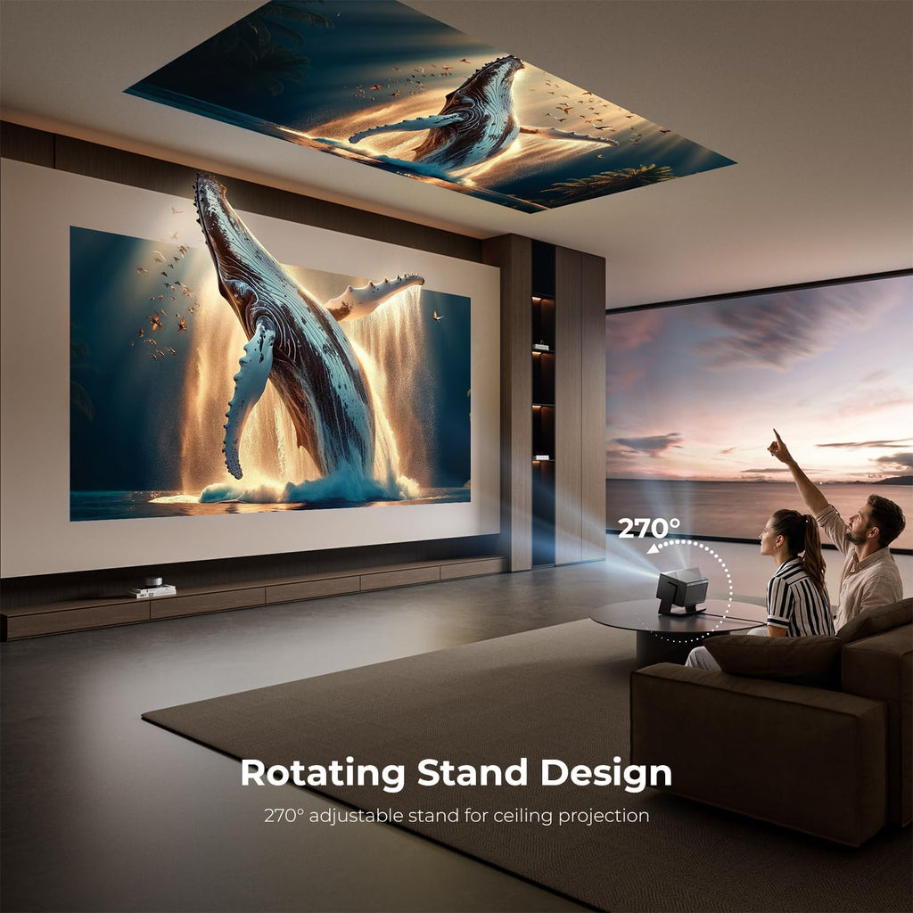 ELEPHAS Smart 4K Projector with WiFi and Bluetooth for Indoor Outdoor