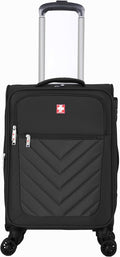 Swiss Traveller Spinner Luggage Suitcase - Soft Side Luggages - Black - 24in