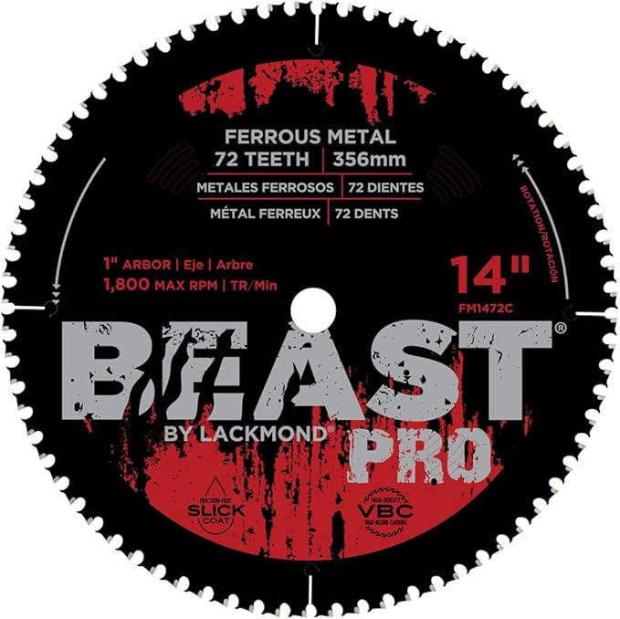 Beast Pro Mild & Carbon Steel/Ferrous Metal Blade - 14"