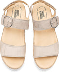 Samuel Hubbard Women's Portola Two-Strap Size:10.5M Color: Textured Pearl Leather