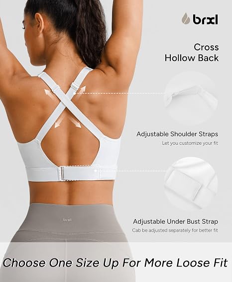 BRXL Women's Sports Bra With Front Closure - White - XL (NIB)