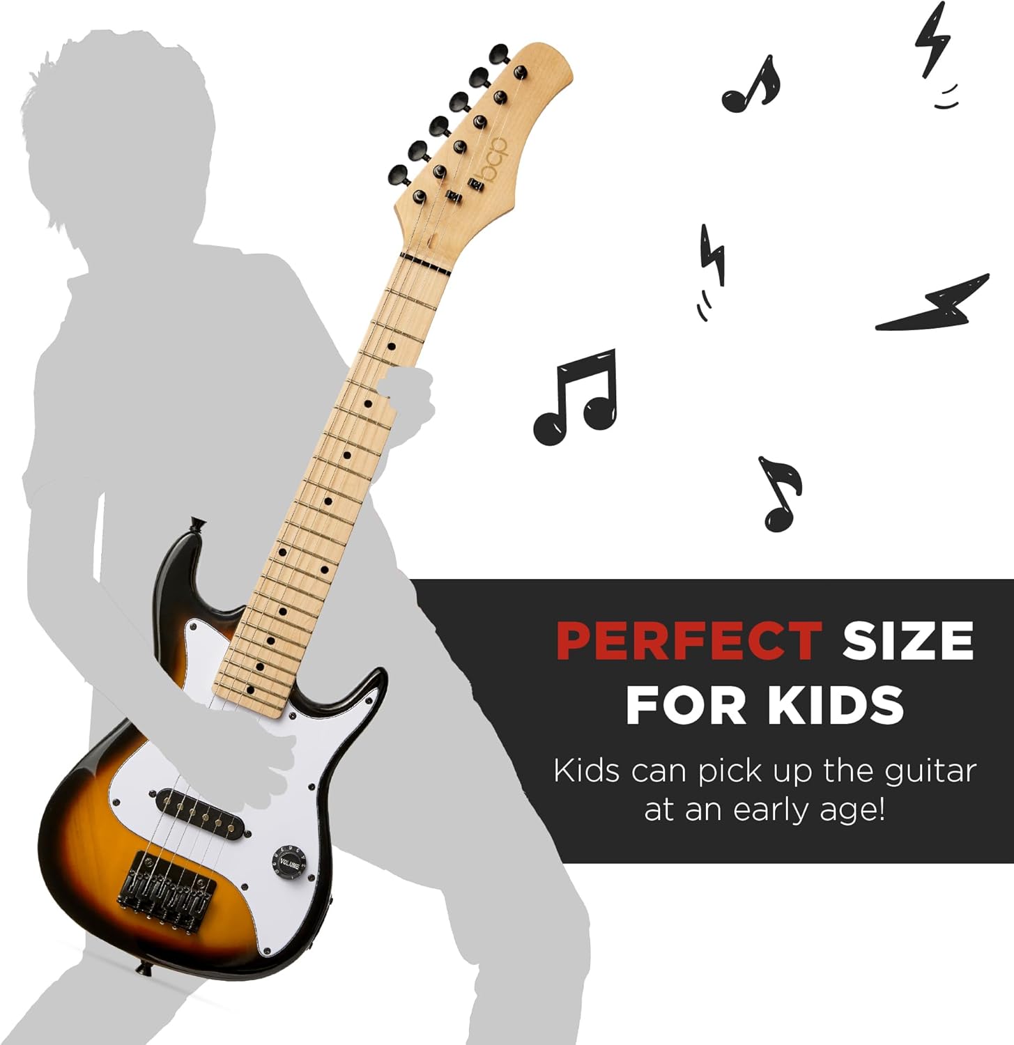 Best Choice Products - Kids Electric Guitar Beginner Starter Kit w/ 5W Amplifier - 30" Length - Sunburst