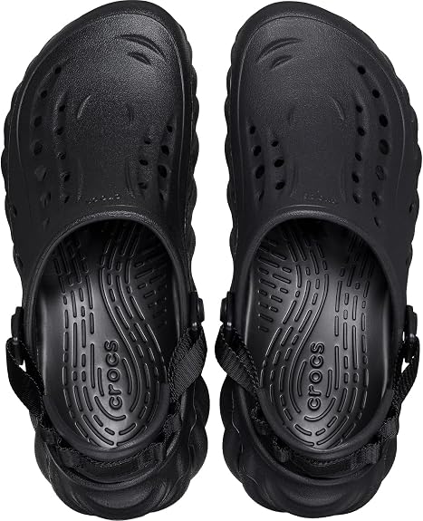 Crocs Unisex-Adult Echo Clog, Black, 8 Women/6 Men