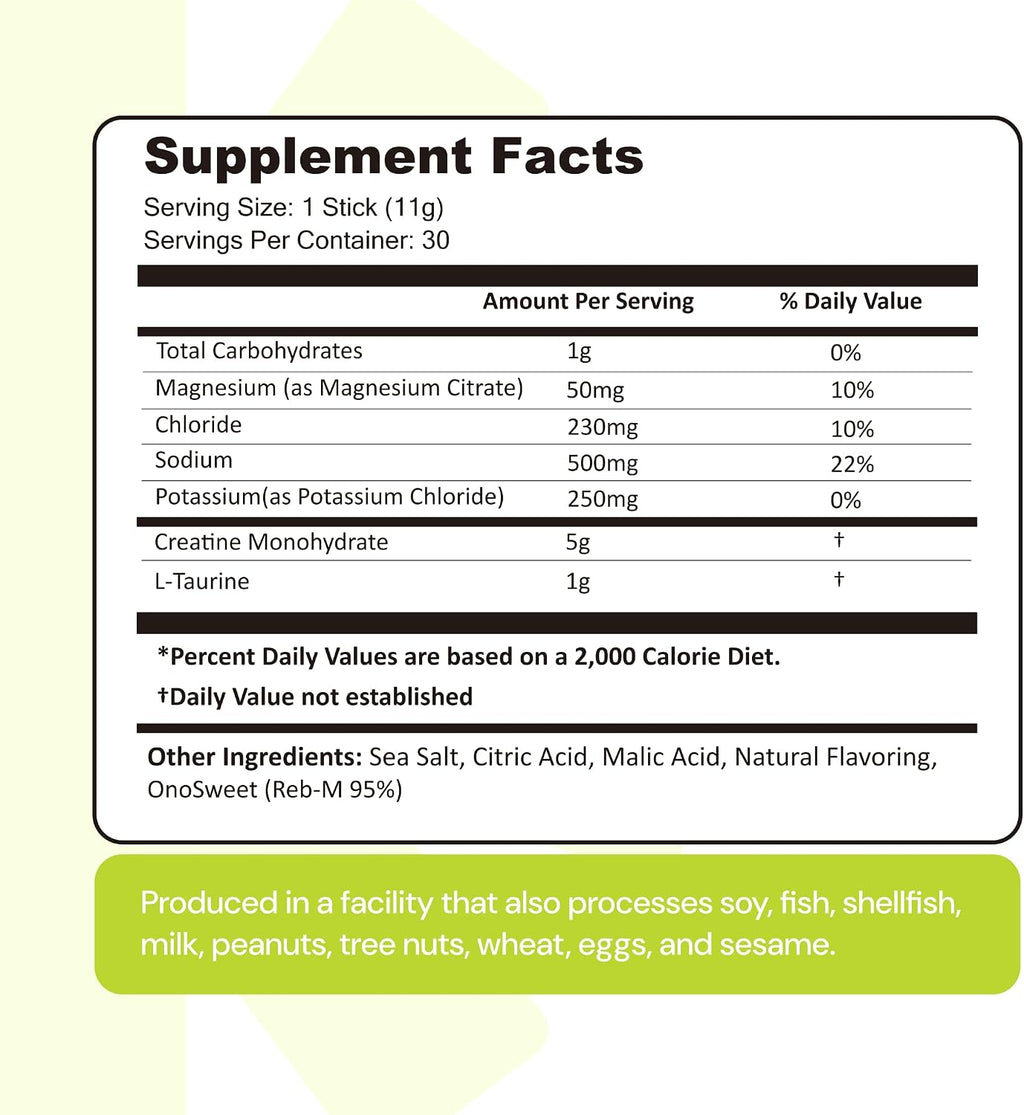 CREATE Creatine and Electrolytes - Lemon Lime - 30 Sticks