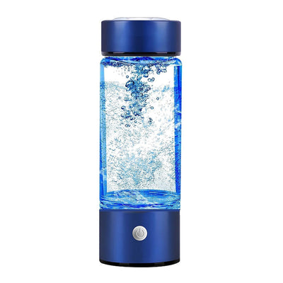 Hydrogen Water Bottle, Portable Hydrogen Water Ionizer Machine, Hydrogen Water Generator, Rechargeable Hydrogen Rich Water Glass Health Cup for Home Travel (Blue)