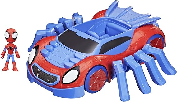 Spidey and His Amazing Friends Marvel Ultimate Web-Crawler, Spidey Stunner Feature and 4-Inch Spidey Figure, Ages 3 and Up