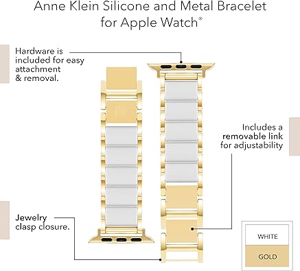 Anne Klein Rubberized Link Bracelet Band for (Not included Apple Watch®) (OPEN BOX)