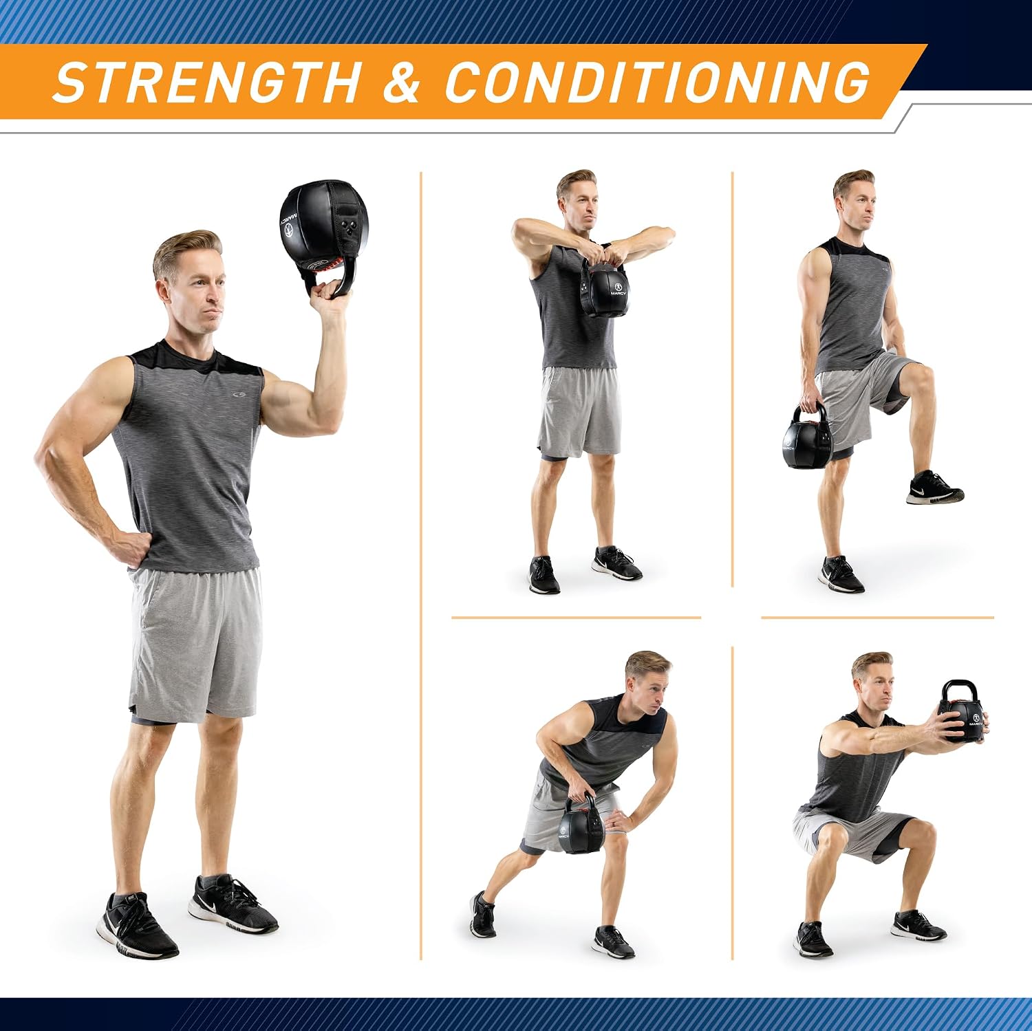 MARCY - 30LB Soft Kettlebell for Weightlifting, Conditioning, Strength and Core Training