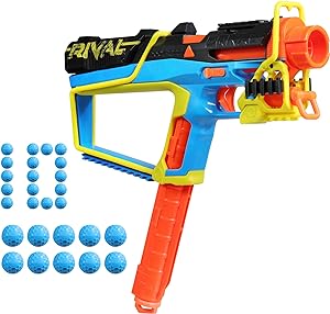 Nerf Rival Mirage XXIV-800 Blaster, 10 Nerf Rival Accu-Rounds, 2 Ways to Load, 8 Round Removable Magazine, Pump Action Priming, Gifts for Teens(New Open Box)