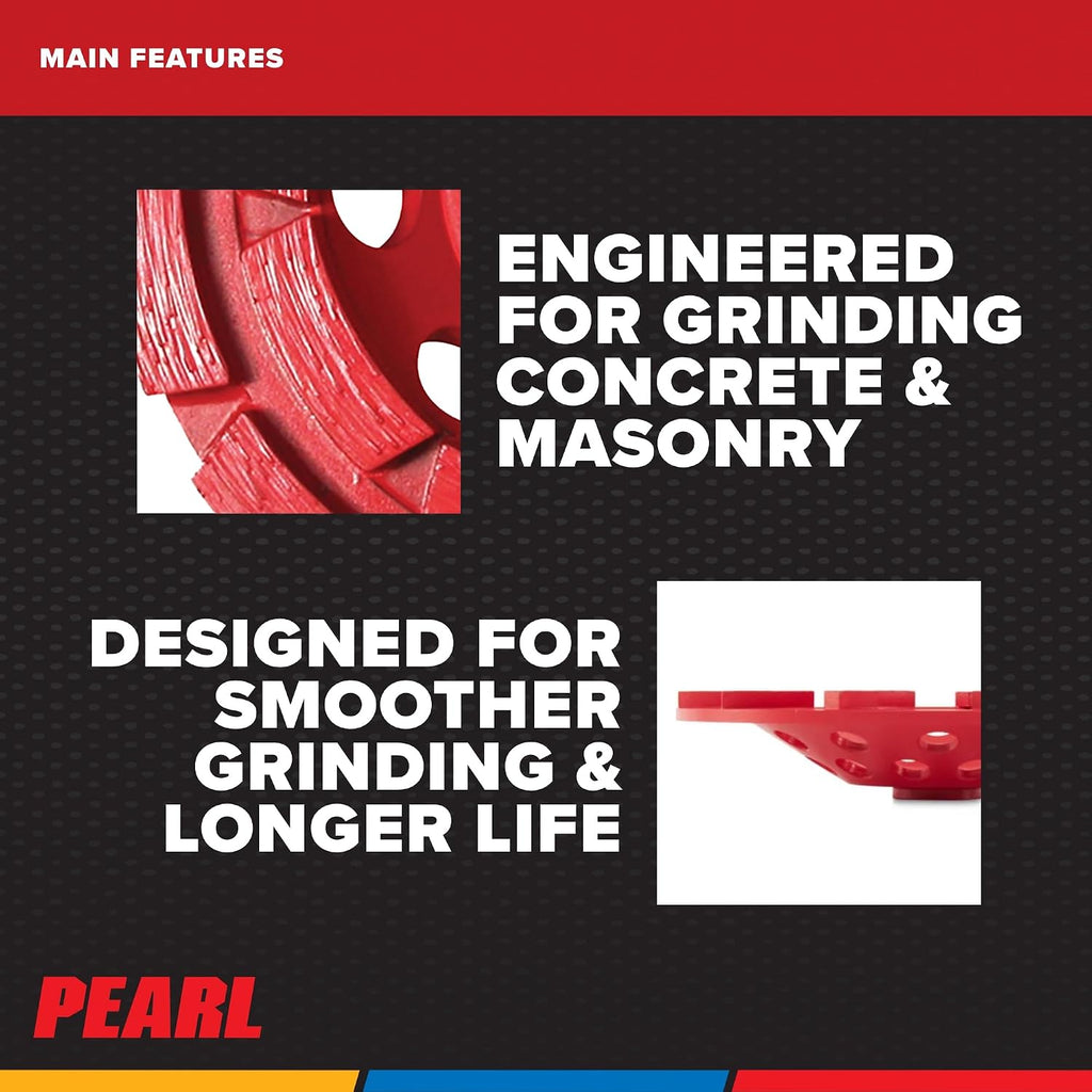 PEARL ABRASIVE CO. Pro-V 4" Double Row - Concrete/Masonry
