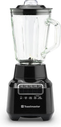 Toastmaster 400 Watt Blender with 48 oz Glass Jar, Black, TM-400BL