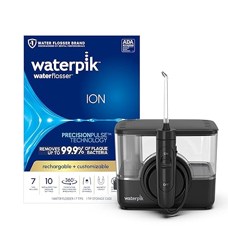 Waterpik Aquarius Water Flosser Professional For Teeth, Gums, Braces, Dental Care, Electric Power With 10 Settings, 7 Tips For Multiple Users And Needs, ADA Accepted, White WP-660, Packaging May Vary