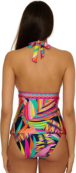 Trina Turk Women's Paralia Tankini Bikini Top, Adjustable, Swimwear Separates for Women Size: 12