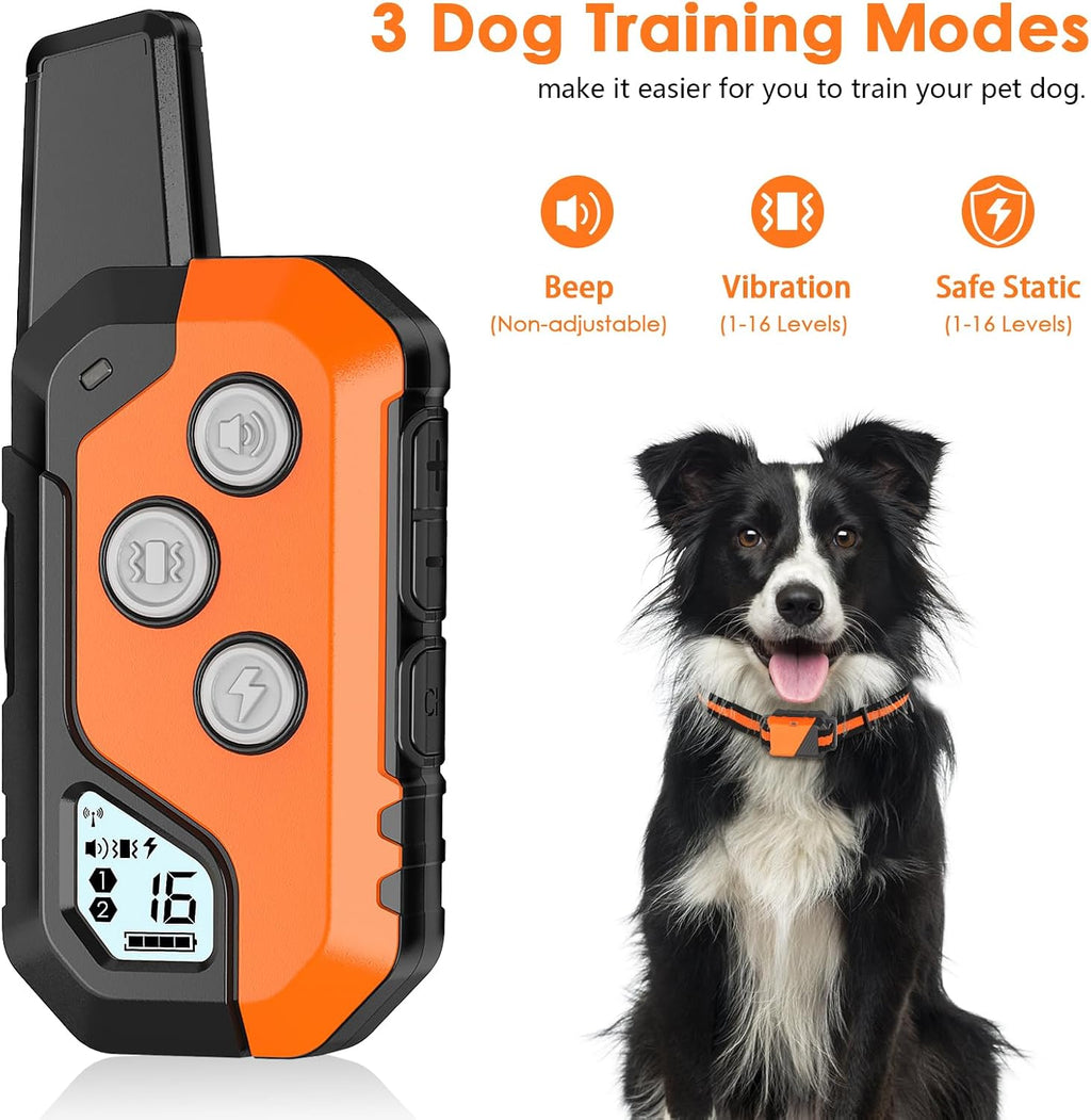 PIOUNS Shock Collar for Dogs, IP67 Waterproof Dog Training Collar with Remote (Size - Large , or Medium (15LBS - 100LBS) Dogs)