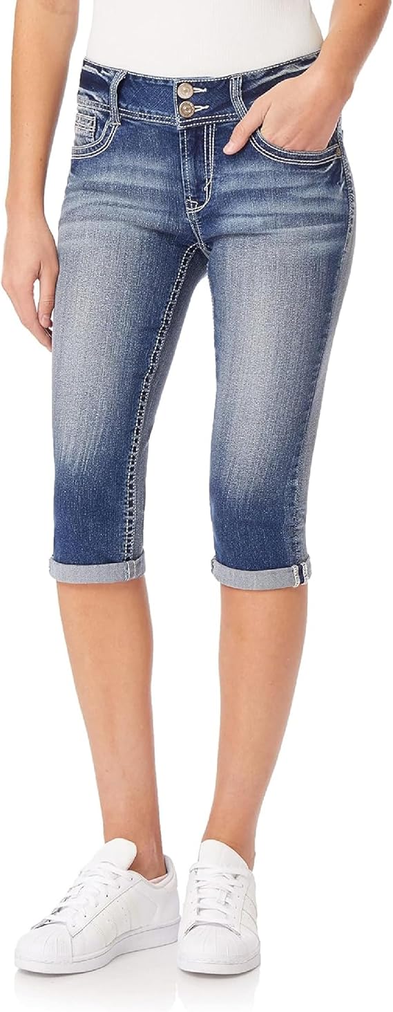 WallFlower Womens Luscious Curvy 17" Capri Mid-Rise Insta Stretch Size 13