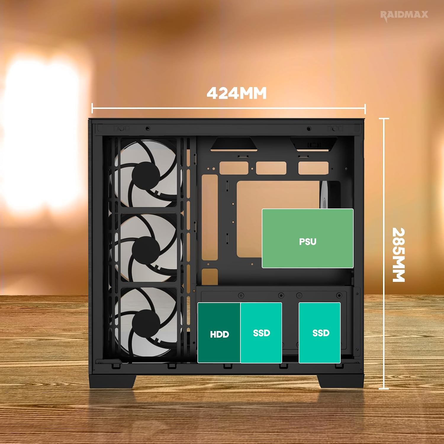 RAIDMAX i610 Performance Dual Chamber ATX Gaming PC Case - i610WBF