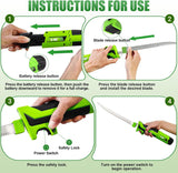MCY 12V Cordless Electric Fillet Knife , 8''& 10''Razor-Sharp Blades, 2 Rechargeable Battery - Green