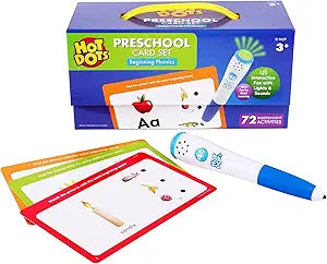 Educational Insights Hot Dots Beginning Phonics Set with 72 Activities, Learn to Read Preschool Set with Interactive Pen, Ages 3+ (New, Open Box)