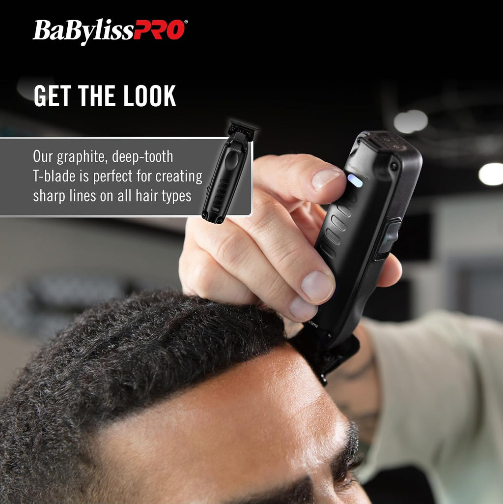 BaBylissPRO High-Performance Compact LO-PROFX Trimmers for Men - Matte Black