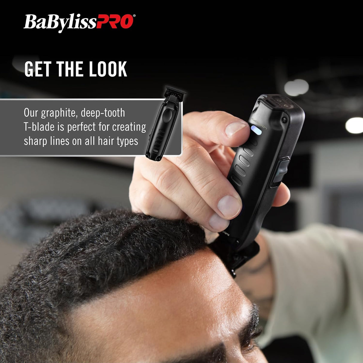 BaBylissPRO High-Performance Compact LO-PROFX Trimmers for Men - Matte Black