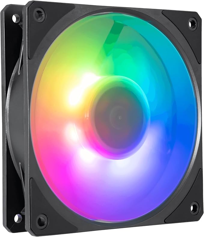 Cooler Master Mobius 120P ARGB Radiator Fan - Ring Blade Design (PWM), Ultra-Durable Loop Dynamic Bearing (max. 75.2 CFM, 3.63 mmH2O, 30 dBA), Chamfered Air-Focus Frame - Addressable Gen 2 RGB