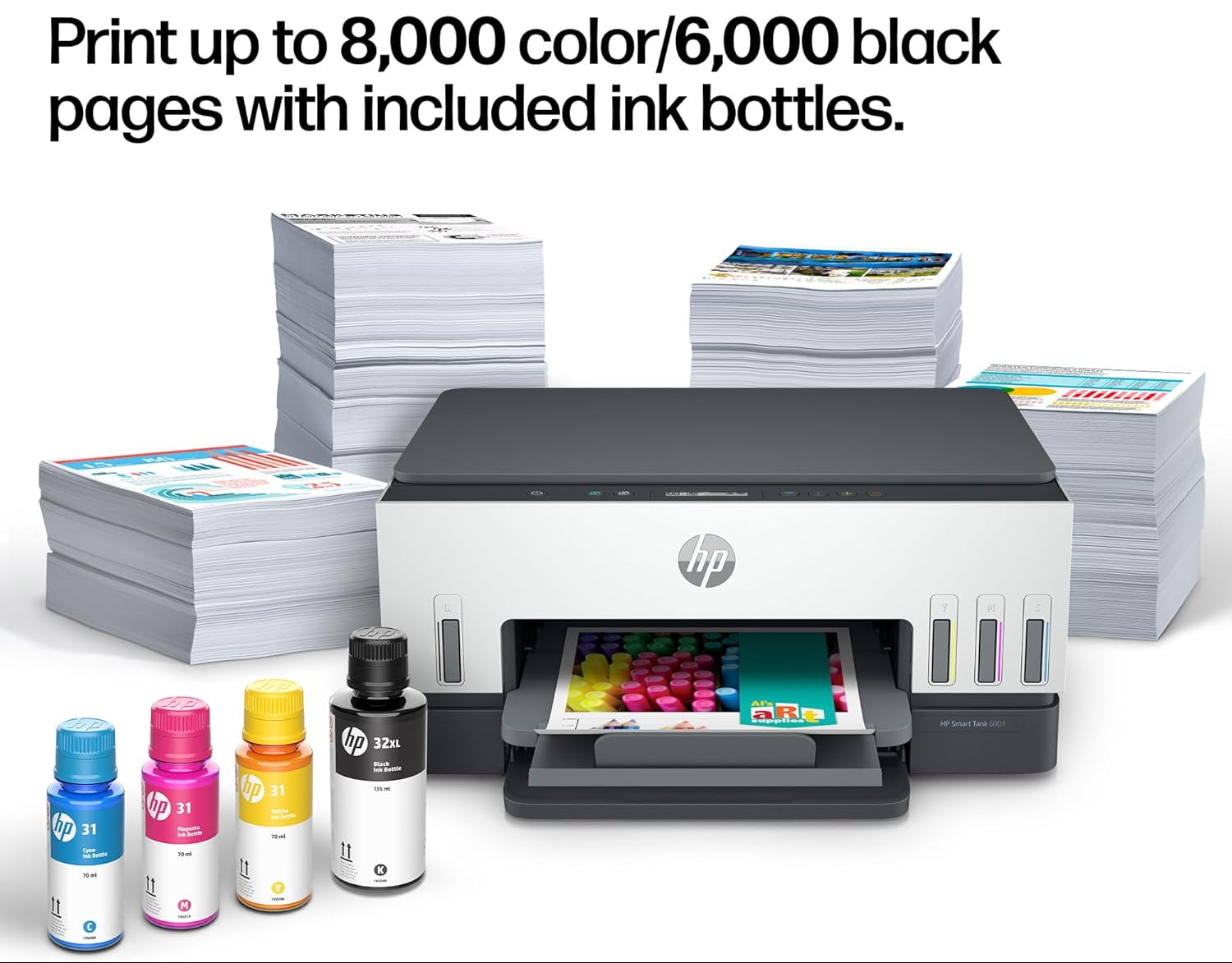 HP Smart Tank 6001 Wireless All-in-One Ink Tank Printer, Scanner, Copier