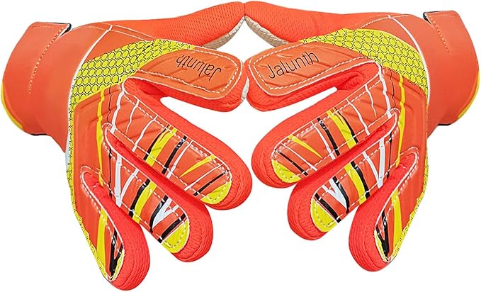 Jalunth Goalkeeper Goalie Soccer Gloves Kids Youth Goal Keeper Field Player Glove Boys Girls Embossed Anti-Slip Latex Palm Soft Pu Hand Back (New Open Box)