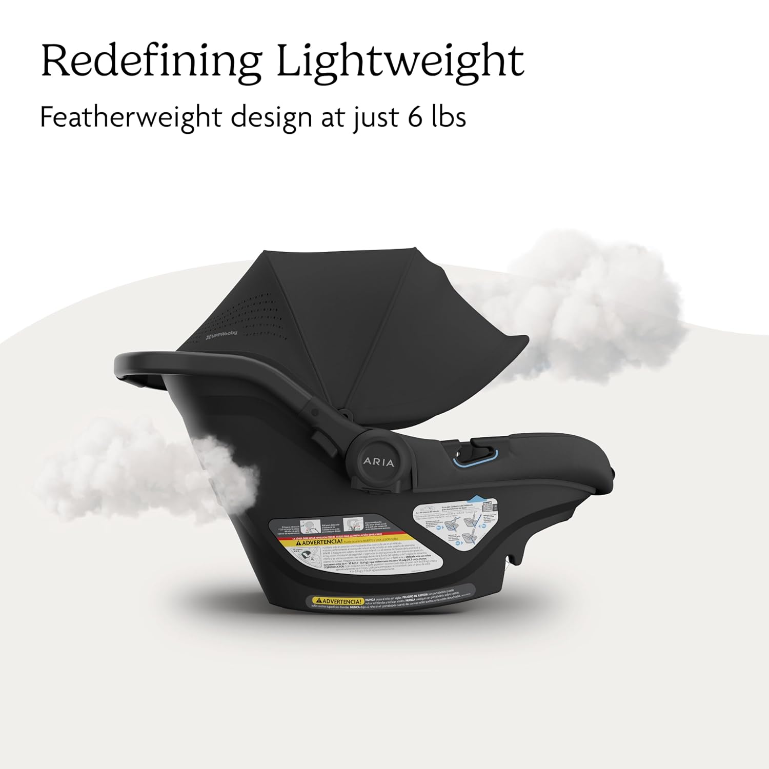 UPPAbaby Aria V2 | Lightweight Infant Car Seat in Jake (Charcoal/Black Leather)