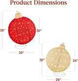 Best Choice Products - 2pc Lighted Pop-Up Christmas Ornaments Decoration w/ 180 LED Lights, Stand - Red/Gold