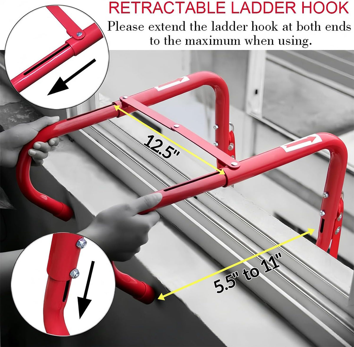 Hausse Retractable 2 Story Fire Escape Ladder - 13 Feet