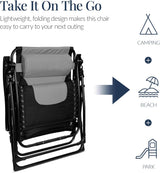 Best Choice Products - Oversized Padded Zero Gravity Chair, Folding Recliner w/ Headrest, Side Tray - Gray/Black