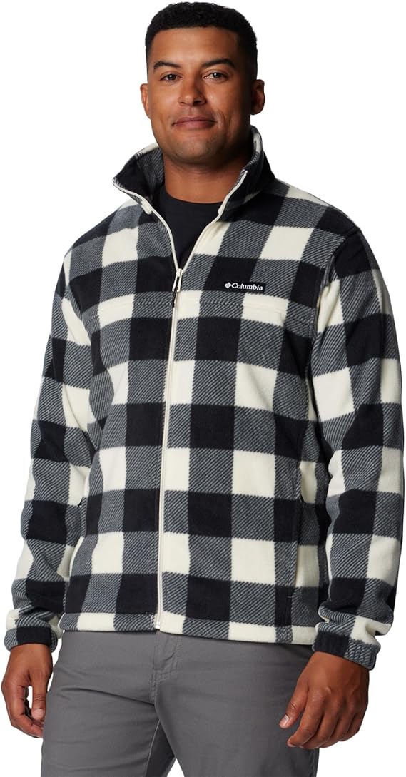 Columbia Sportswear Steens Mountain Printed Jacket, Chalk Check Print 2 - Men's L