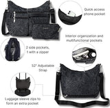 Baggallini Modern Everywhere Crossbody Bag for Women Rfid Hobo Bag - Midnight Blossom Print
