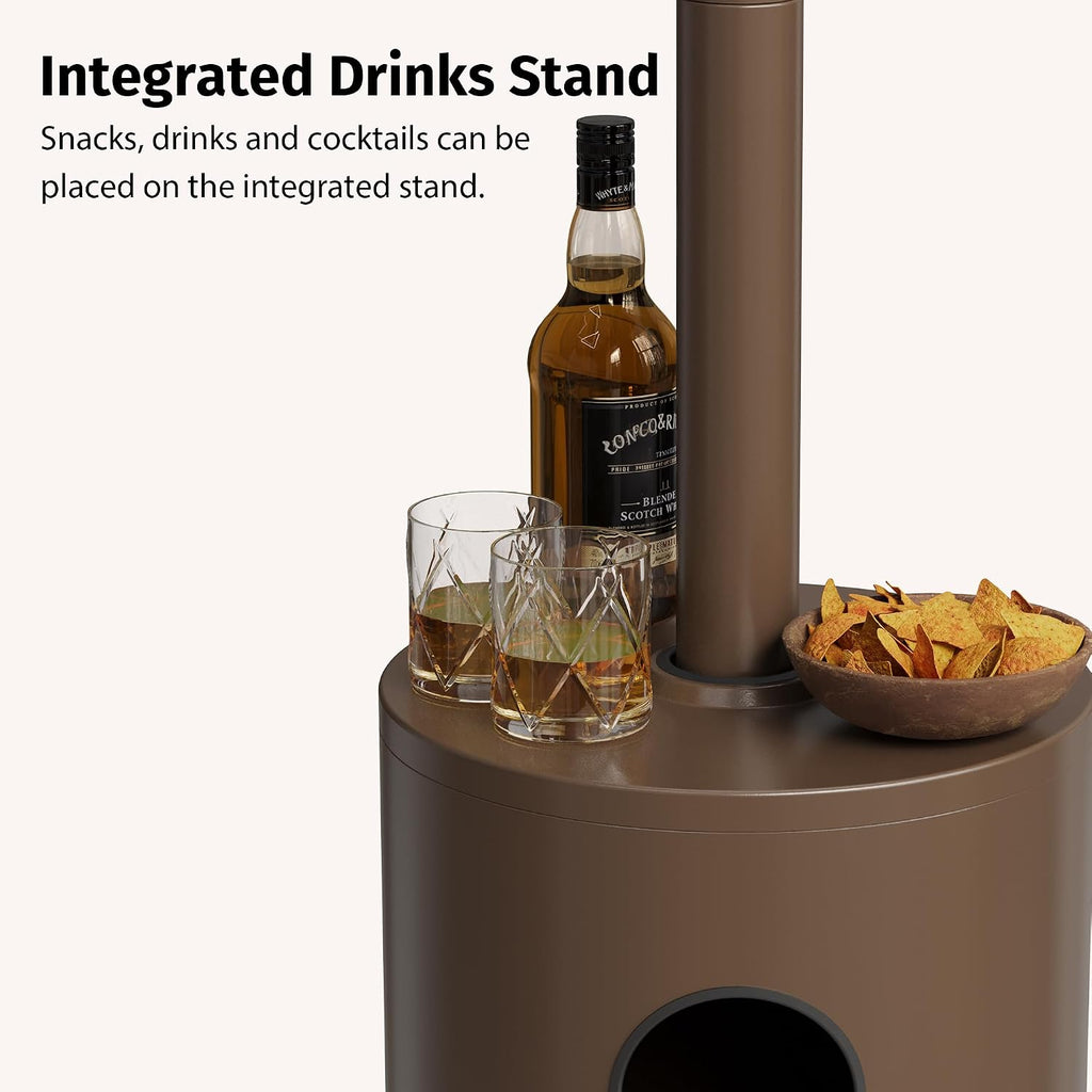 EAST OAK 55,000 BTU Propane Patio Heater with Round Table - Bronze - UR55BN2