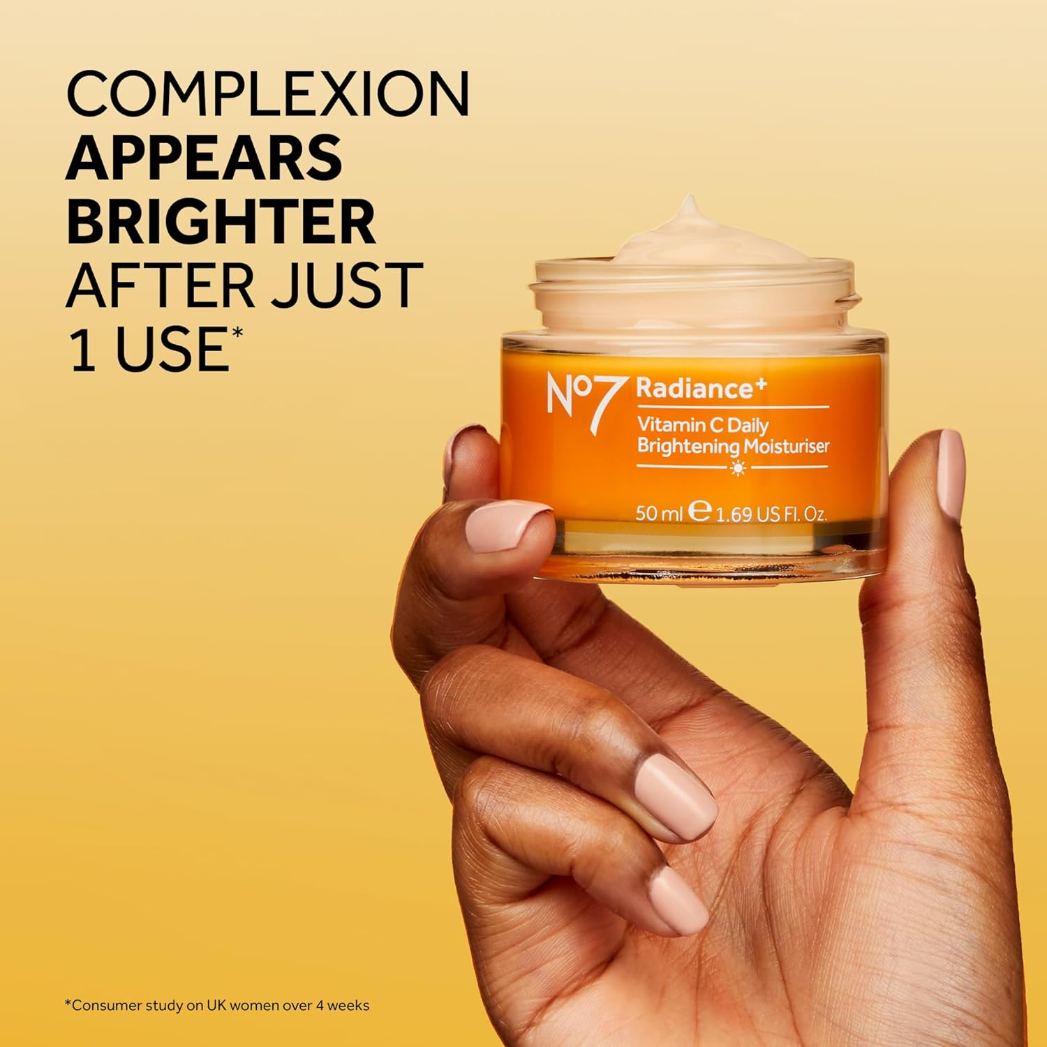 No7 Radiance+ Brightening Vitamin C Moisturizer Face Cream - Fast-Absorbing + Lightweight Formula & Suitable for Dry Skin, 1.69 fl oz