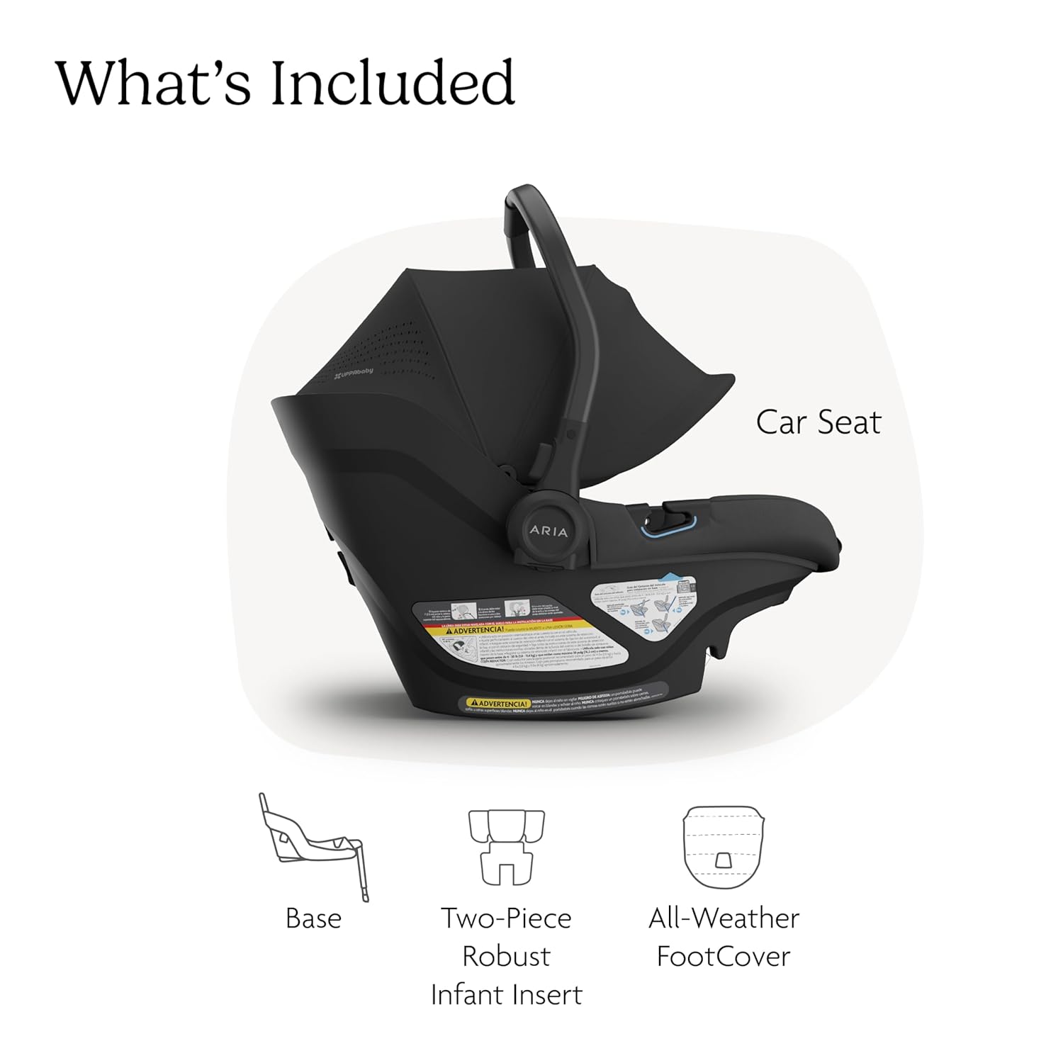 UPPAbaby Aria V2 | Lightweight Infant Car Seat in Jake (Charcoal/Black Leather)
