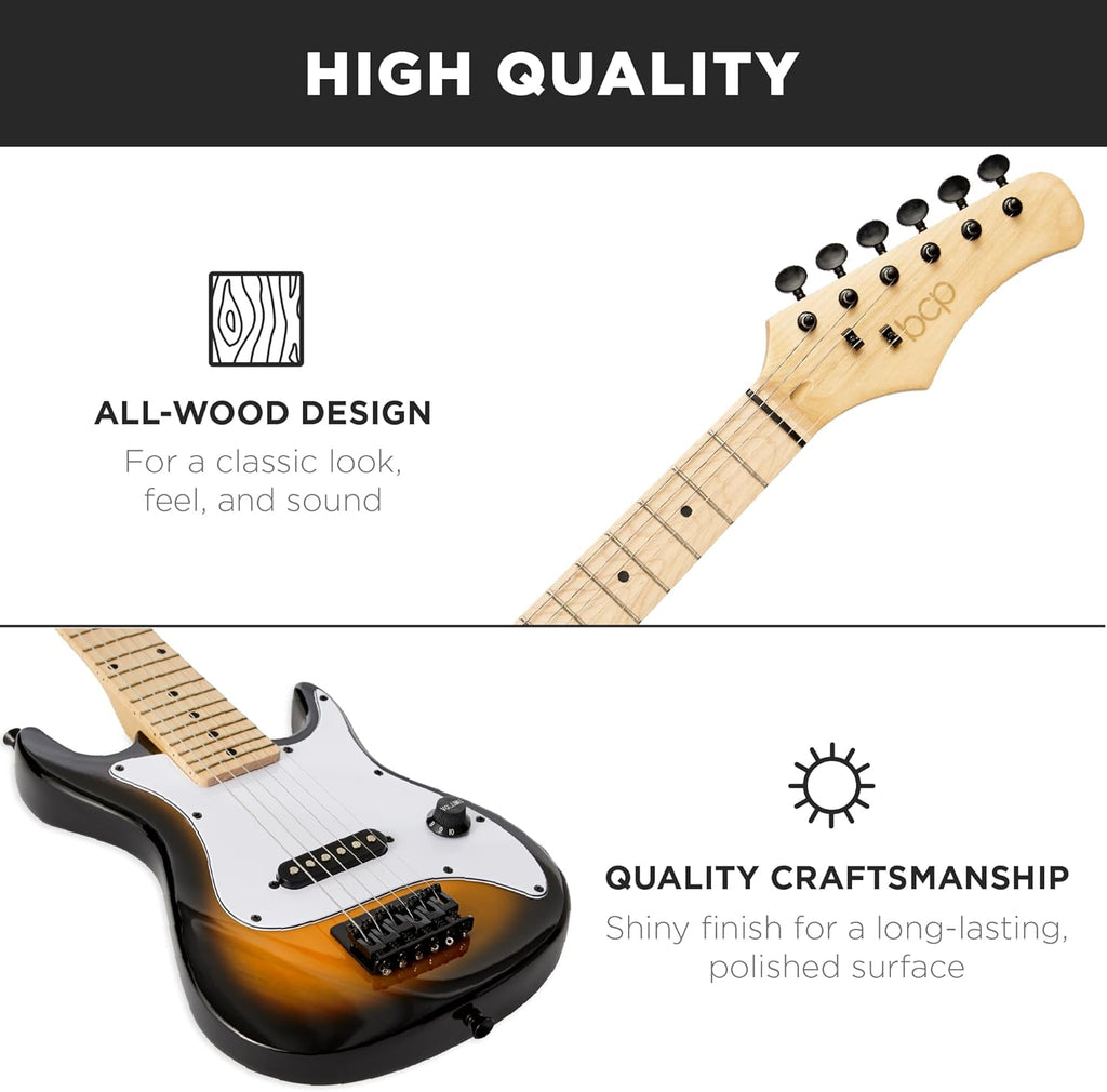 Best Choice Products - Kids Electric Guitar Beginner Starter Kit w/ 5W Amplifier - 30" Length - Sunburst