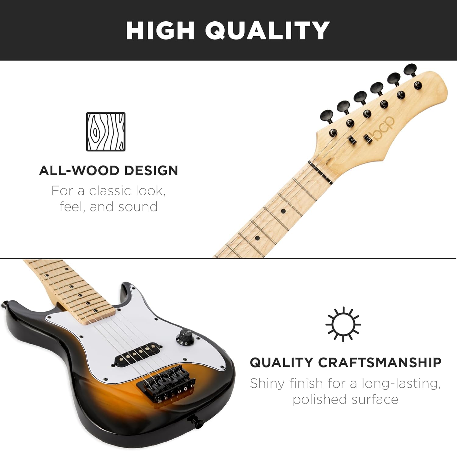 Best Choice Products - Kids Electric Guitar Beginner Starter Kit w/ 5W Amplifier - 30" Length - Sunburst