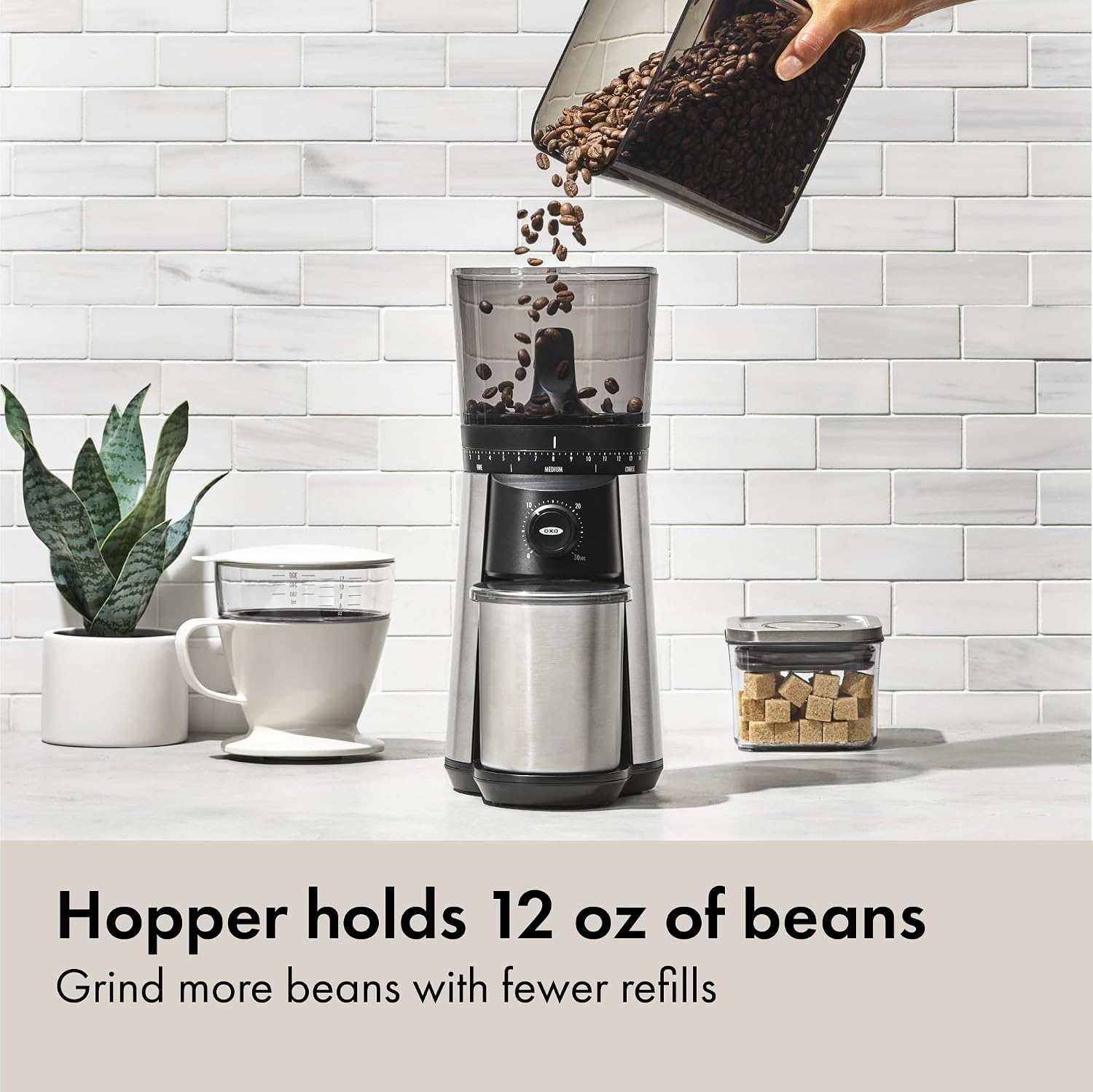 OXO Brew Conical Burr Electric Coffee Bean Grinder - 12 Oz - Silver