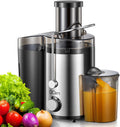 Qcen Juicer Machine, 800W Centrifugal Juicer Extractor with Wide Mouth 3" Feed Chute for Fruit Vegetable, Easy to Clean, Stainless Steel, BPA-free (Black)