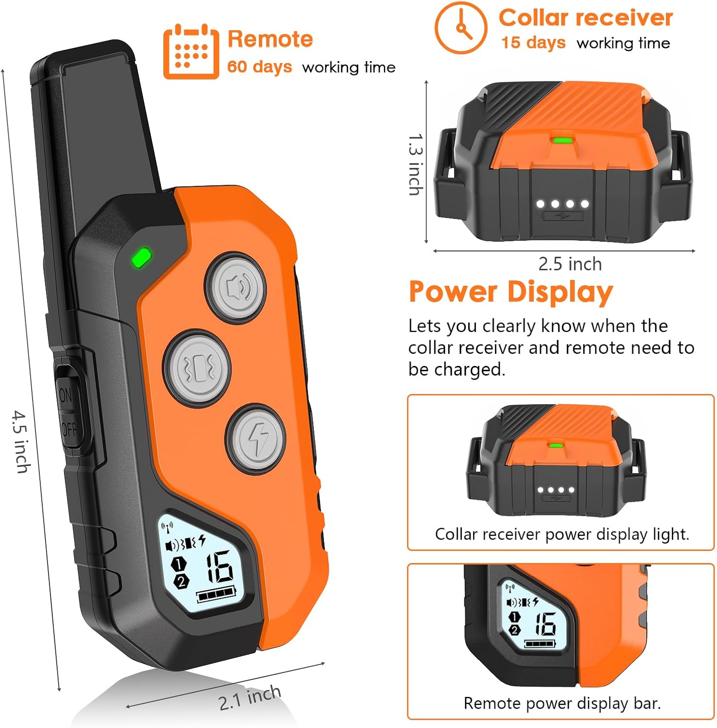 PIOUNS Shock Collar for Dogs, IP67 Waterproof Dog Training Collar with Remote (Size - Large , or Medium (15LBS - 100LBS) Dogs)