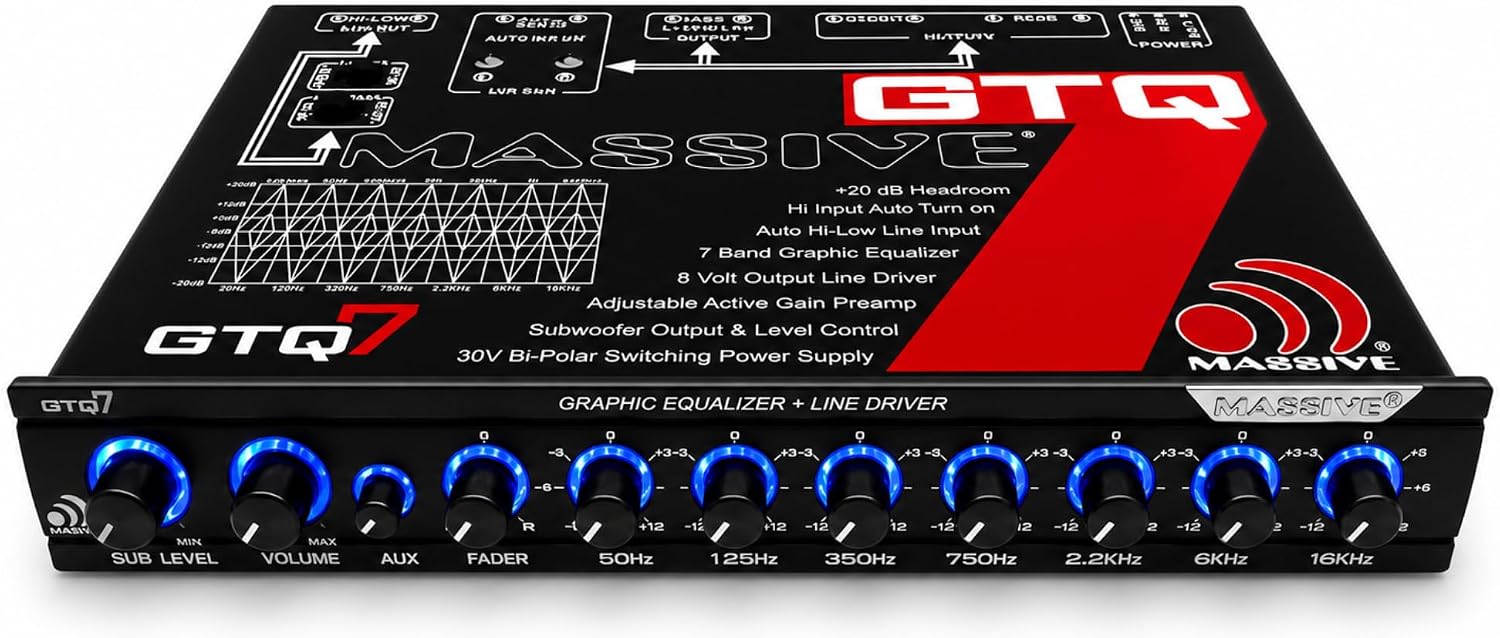 Massive Audio GTQ7 | 7-Band Car Audio Graphic Equalizer – Keevado
