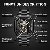 LILUOKE Watch for Professional & Multicolor, Fashion Business Watches Men's, Stainless Steel Quartz Chronograph 30M Waterproof, Specialize in Field (NEW, OPEN BOX)